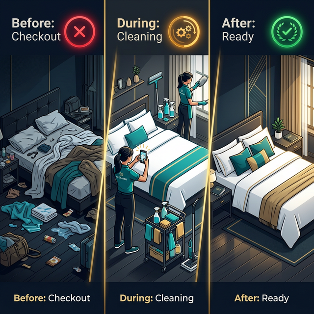 The 5-star turnaround: from messy checkout to sparkling clean to happy guest